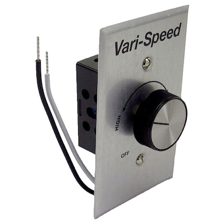 Vari-Speed Dial Speed Control, 115V AC, 5 Amp, 575 W, SPST, Brushed Aluminum Plate MPN:56340