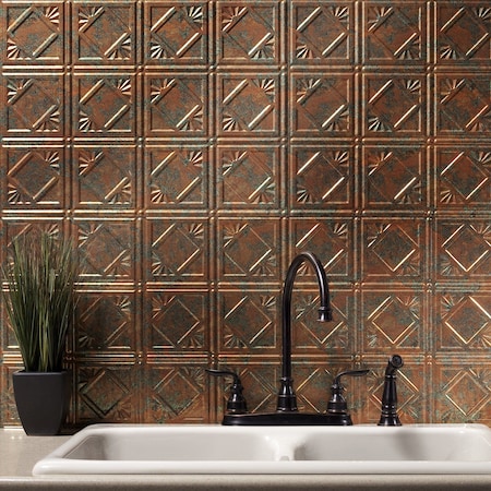 Fasade 18in x 24in Traditional 4 Copper Fantasy Backsplash Panel 5pk MPN:PB5111