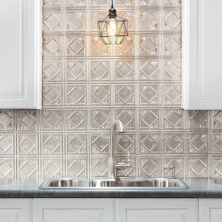 Fasade 18in x 24in Traditional 4 Vintage Metal Backsplash Panel 5pk MPN:PB5134
