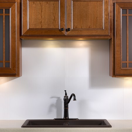 Fasade 18in x 24in Rib Matte White Backsplash Panel 5pk MPN:PB5201