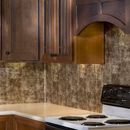 Fasade 18in x 24in Rib Bermuda Bronze Backsplash Panel 5pk MPN:PB5217