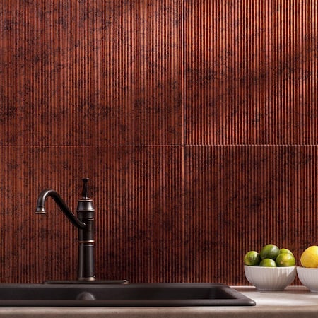 Fasade 18in x 24in Rib Moonstone Copper Backsplash Panel 5pk MPN:PB5218