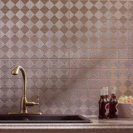 Fasade 18in x 24in Miniquattro Argent Silver Backsplash Panel 5pk MPN:PB5309