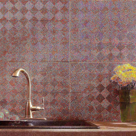 Fasade 18in x 24in Miniquattro Copper Fantasy Backsplash Panel 5pk MPN:PB5311
