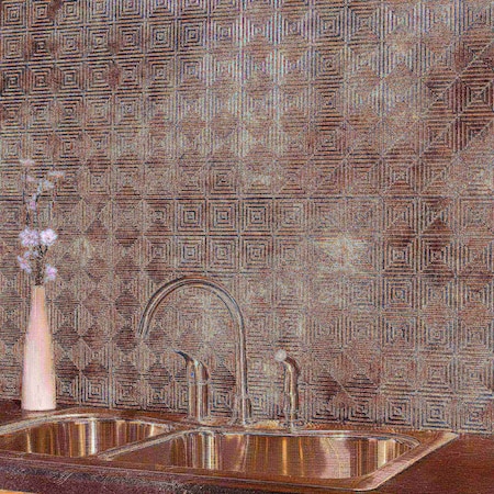 Fasade 18in x 24in Miniquattro Bermuda Bronze Backsplash Panel 5pk MPN:PB5317