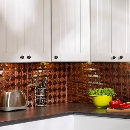 Fasade 18in x 24in Miniquattro Moonstone Copper Backsplash Panel 5pk MPN:PB5318