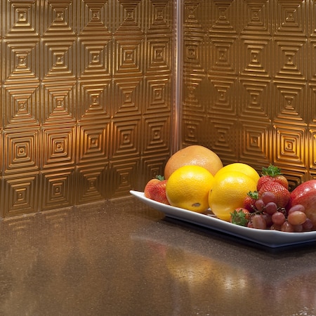 Fasade 18in x 24in Miniquattro Polished Copper Backsplash Panel 5pk MPN:PB5325