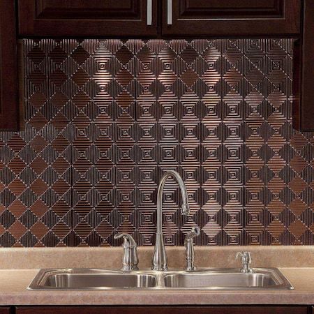 Fasade 18in x 24in Miniquattro Oil Rubbed Bronze Backsplash Panel 5pk MPN:PB5326