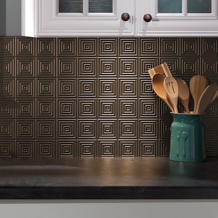 Fasade 18in x 24in Miniquattro Argent Bronze Backsplash Panel 5pk MPN:PB5328
