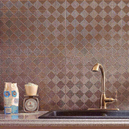 Fasade 18in x 24in Miniquattro Galvanized Steel Backsplash Panel 5pk MPN:PB5330