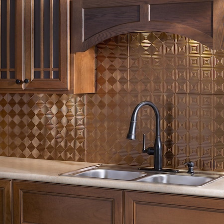 Fasade 18in x 24in Miniquattro Antique Bronze Backsplash Panel 5pk MPN:PB5331