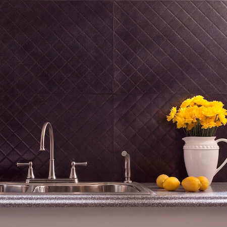 Fasade 18in x 24in Quilted Smoked Pewter Backsplash Panel 5pk MPN:PB5427