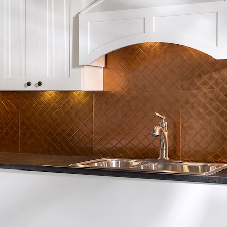 Fasade 18in x 24in Quilted Antique Bronze Backsplash Panel 5pk MPN:PB5431