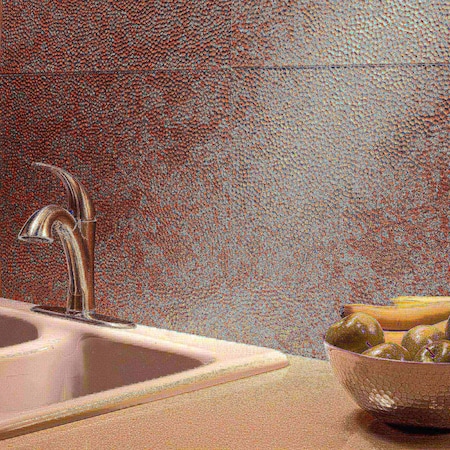Fasade 18in x 24in Hammered Copper Fantasy Backsplash Panel 5pk MPN:PB5511