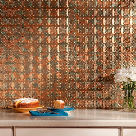 Fasade 18in x 24in Traditional 6 Copper Fantasy Backsplash Panel 5pk MPN:PB5611