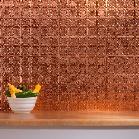 Fasade 18in x 24in Traditional 6 Polished Copper Backsplash Panel 5pk MPN:PB5625
