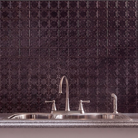 Fasade 18in x 24in Traditional 6 Smoked Pewter Backsplash Panel 5pk MPN:PB5627