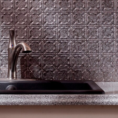 Fasade 18in x 24in Traditional 6 Galvanized Steel Backsplash Panel 5pk MPN:PB5630