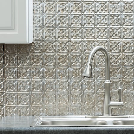Fasade 18in x 24in Traditional 6 Vintage Metal Backsplash Panel 5pk MPN:PB5634