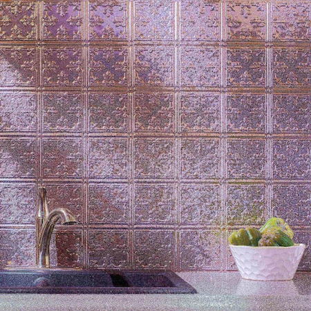 Fasade 18in x 24in Traditional 10 Galvanized Steel Backsplash Panel 5pk MPN:PB5730