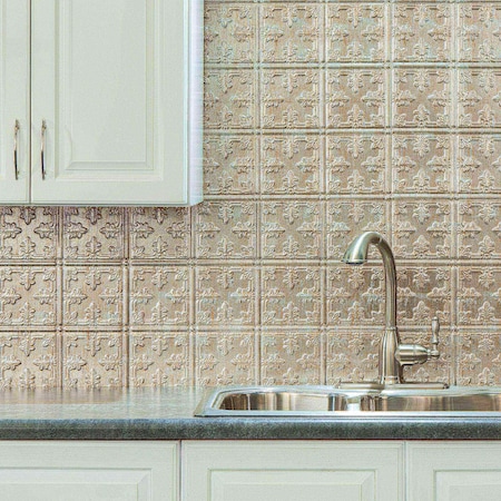 Fasade 18in x 24in Traditional 10 Vintage Metal Backsplash Panel 5pk MPN:PB5734