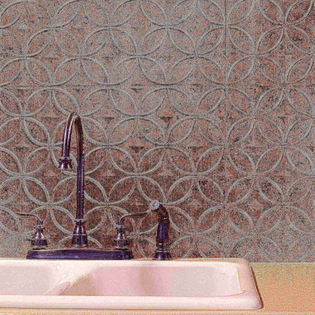 Fasade 18in x 24in Rings Moonstone Copper Backsplash Panel 5pk MPN:PB6118
