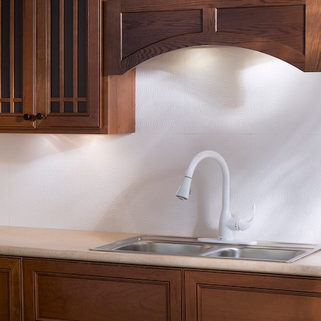 Fasade 18in x 24in Lotus Matte White Backsplash Panel 5pk MPN:PB6301