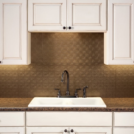 Fasade 18in x 24in Lotus Argent Bronze Backsplash Panel 5pk MPN:PB6328