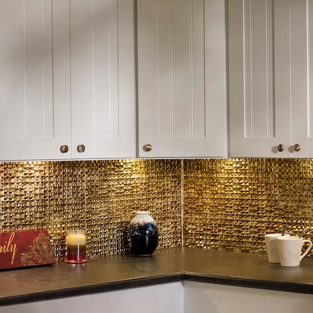 Fasade 18in x 24in Terrain Bermuda Bronze Backsplash Panel 5pk MPN:PB6717