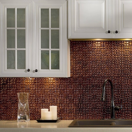 Fasade 18in x 24in Terrain Moonstone Copper Backsplash Panel 5pk MPN:PB6718