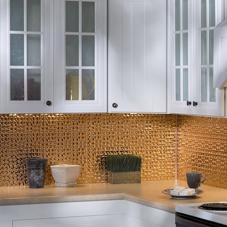 Fasade 18in x 24in Terrain Polished Copper Backsplash Panel 5pk MPN:PB6725