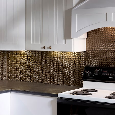 Fasade 18in x 24in Terrain Argent Bronze Backsplash Panel 5pk MPN:PB6728