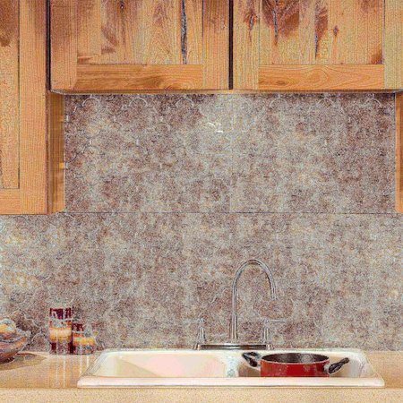 Fasade 18in x 24in Monaco Bermuda Bronze Backsplash Panel 5pk MPN:PB6817