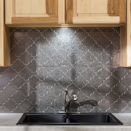 Fasade 18in x 24in Monaco Galvanized Steel Backsplash Panel 5pk MPN:PB6830