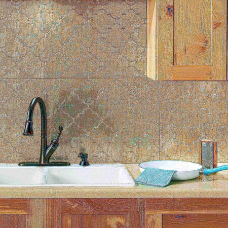 Fasade 18in x 24in Monaco Vintage Metal Backsplash Panel 5pk MPN:PB6834