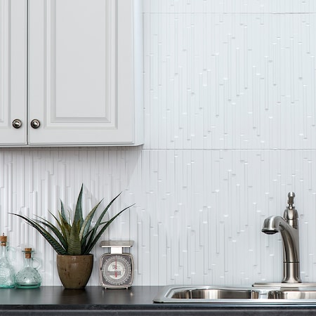 Fasade 18in x 24in Skyline Matte White Backsplash Panel 5pk MPN:PB7101