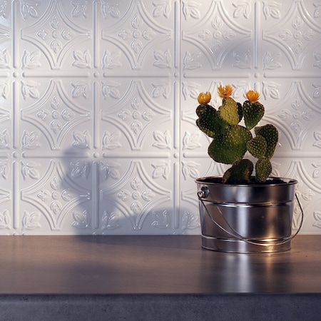 Fasade 18in x 24in Traditional 1 Matte White Backsplash Panel 5pk MPN:PB5001
