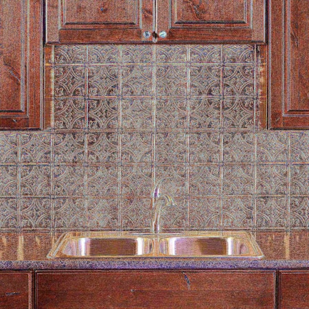Fasade 18in x 24in Traditional 1 Bermuda Bronze Backsplash Panel 5pk MPN:PB5017