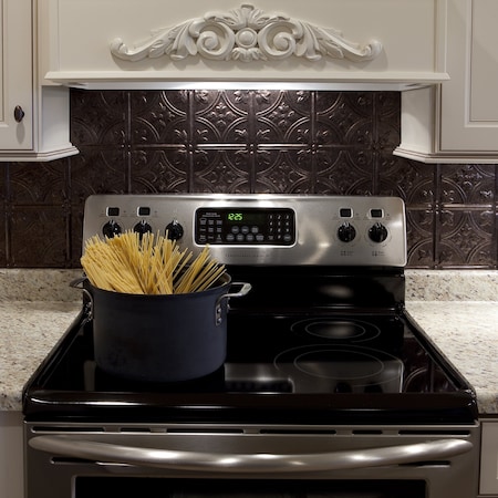 Fasade 18in x 24in Traditional 1 Smoked Pewter Backsplash Panel 5pk MPN:PB5027