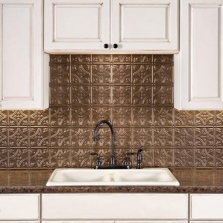 Fasade 18in x 24in Traditional 1 Argent Bronze Backsplash Panel 5pk MPN:PB5028