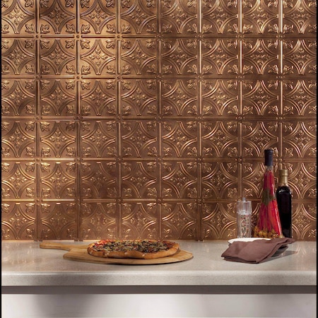 Fasade 18in x 24in Traditional 1 Antique Bronze Backsplash Panel 5pk MPN:PB5031