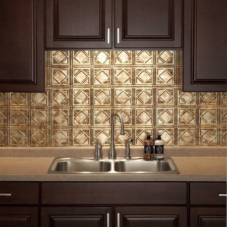 Fasade 18in x 24in Traditional 4 Bermuda Bronze Backsplash Panel 5pk MPN:PB5117