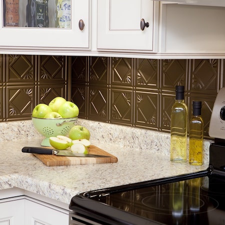 Fasade 18in x 24in Traditional 4 Argent Bronze Backsplash Panel 5pk MPN:PB5128