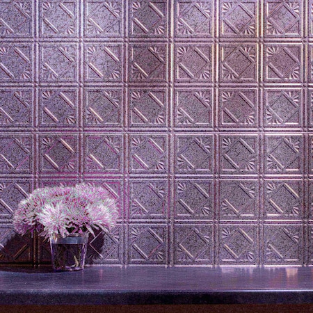 Fasade 18in x 24in Traditional 4 Galvanized Steel Backsplash Panel 5pk MPN:PB5130
