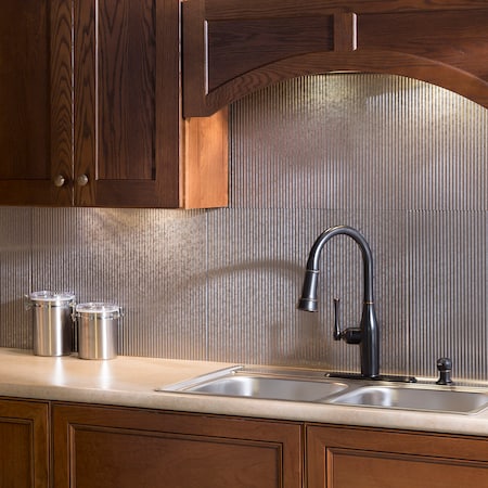 Fasade 18in x 24in Rib Galvanized Steel Backsplash Panel 5pk MPN:PB5230