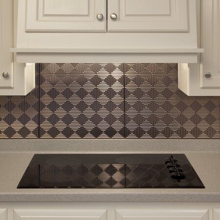 Fasade 18in x 24in Miniquattro Brushed Nickel Backsplash Panel 5pk MPN:PB5329