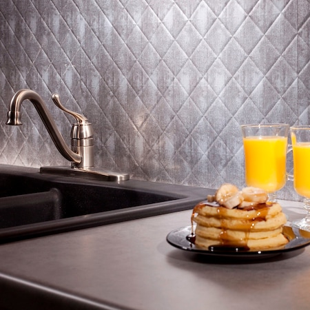 Fasade 18in x 24in Quilted Crosshatch Silver Backsplash Panel 5pk MPN:PB5421