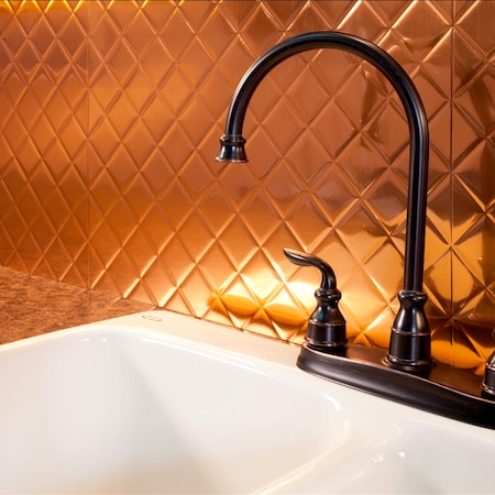 Fasade 18in x 24in Quilted Polished Copper Backsplash Panel 5pk MPN:PB5425