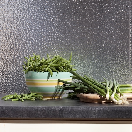 Fasade 18in x 24in Hammered Brushed Aluminum Backsplash Panel 5pk MPN:PB5508