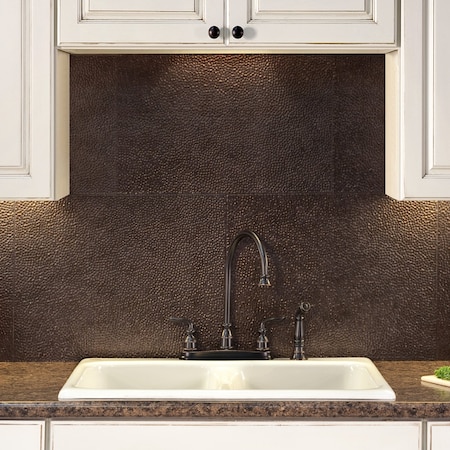 Fasade 18in x 24in Hammered Smoked Pewter Backsplash Panel 5pk MPN:PB5527